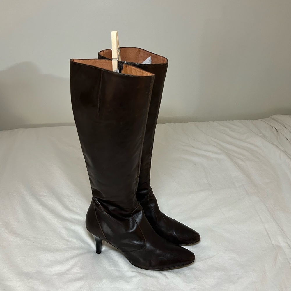 J.Crew Chocolate Brown Knee-High Leather Boots